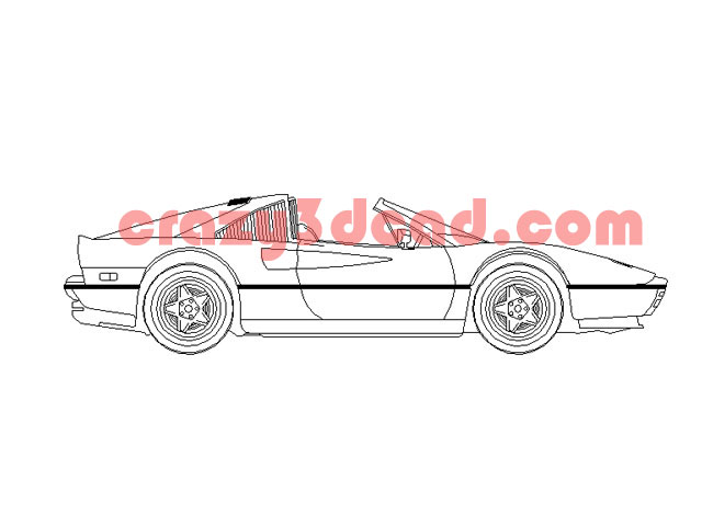 Luxury sports car cad block